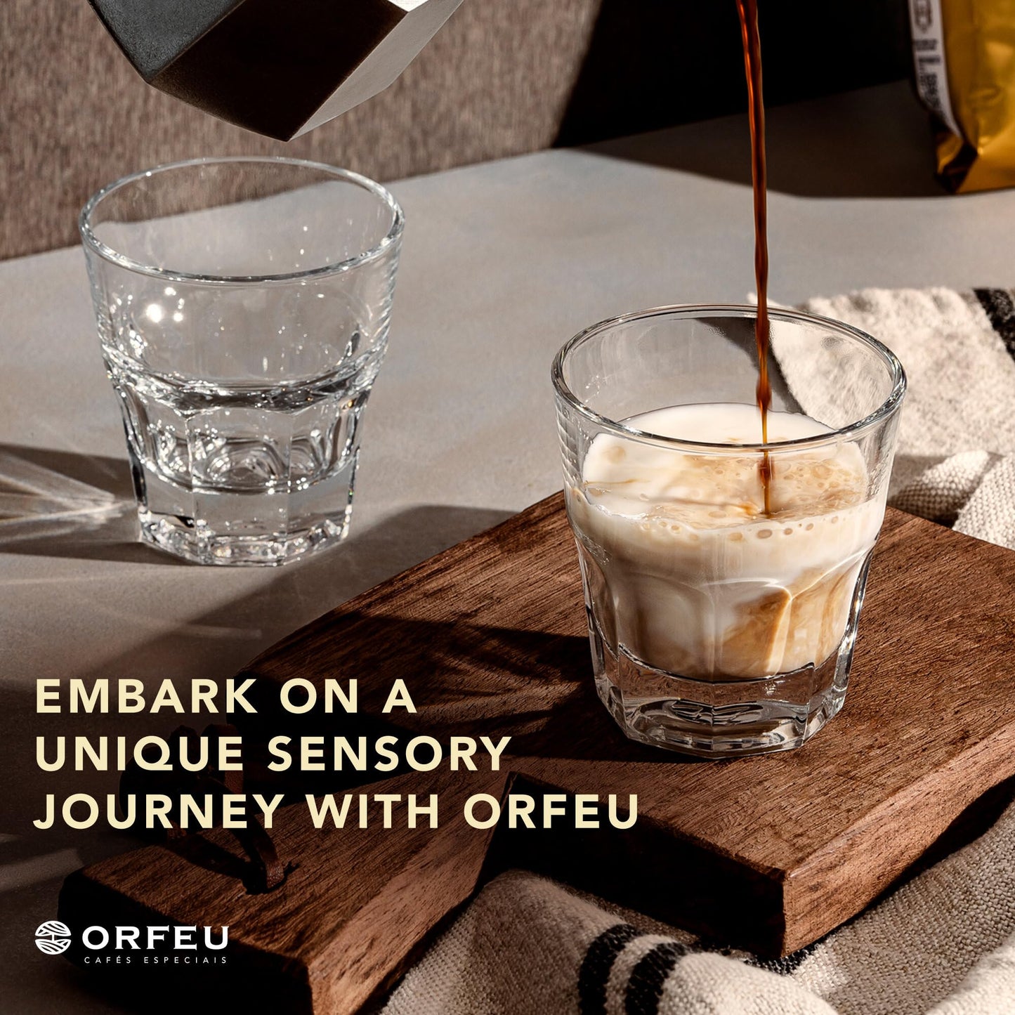 CAFÉ ORFEU Special Coffee Yellow spirit-inspired flavor 100% Arabica Light Medium Roast 8.8oz