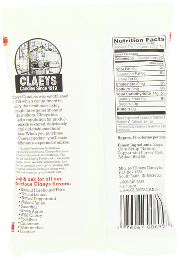 Claeys Natural Peppermint Drops, 6-Ounce Packages (Pack Of 12)