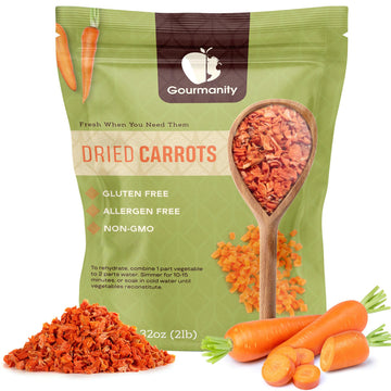 Gourmanity Dried Carrots  32Oz Resealable Bag  Fresh-Tasting And Easy To Use  Adds Flavor  Color And Texture To Soups  Stews And Ramen  All Natural
