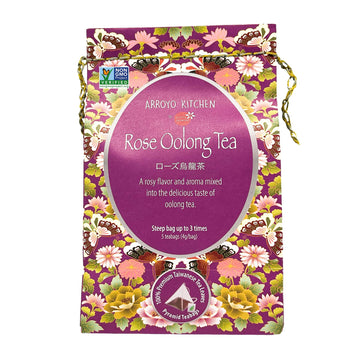 Arroyo Kitchen by Little Jasmine, Rose Oolong Tea, Premium Taiwanese Tea, Pyramid & Eco-conscious Teabags, 100% Natural, for Hot