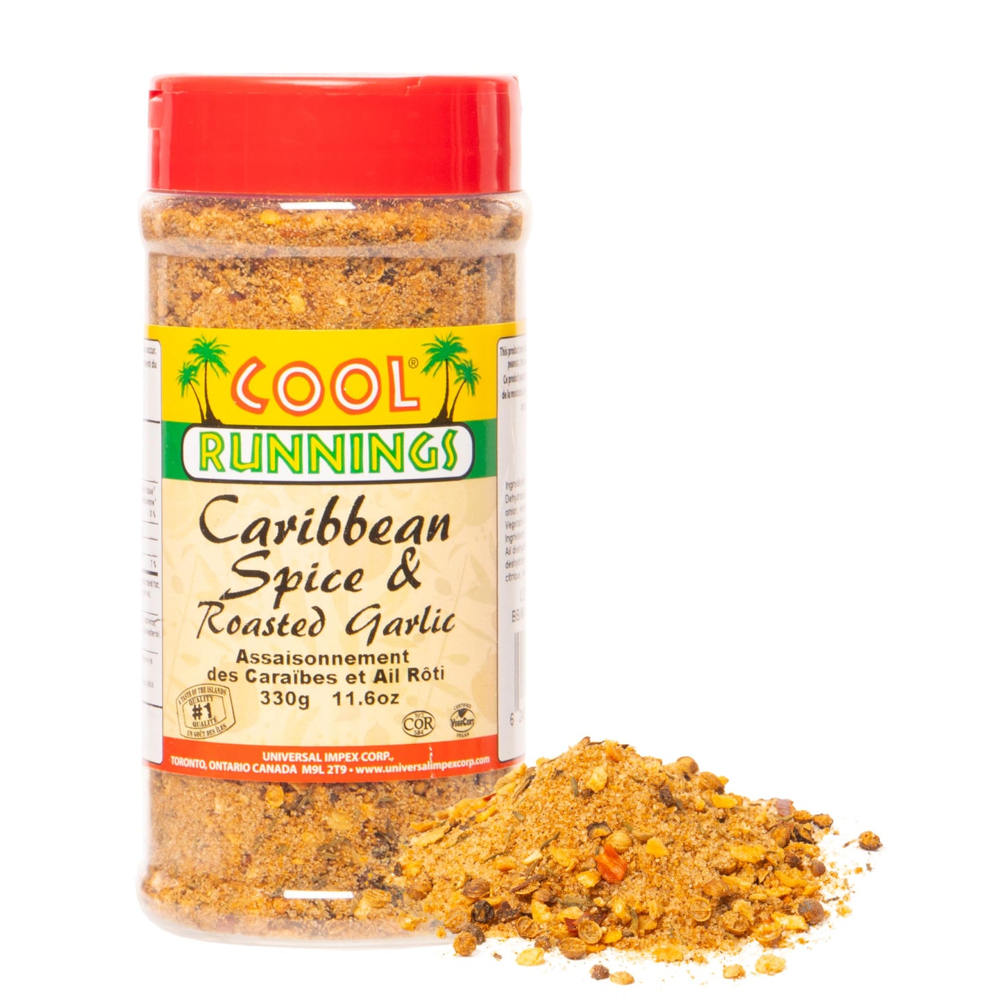 Cool Runnings USA Caribbean Spice & Roasted Garlic 330g - Used for Grilling, Roasting, and Marinating Meats, Seafood, and Vegeta