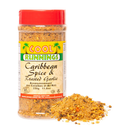 Cool Runnings USA Caribbean Spice & Roasted Garlic 330g - Used for Grilling, Roasting, and Marinating Meats, Seafood, and Vegeta