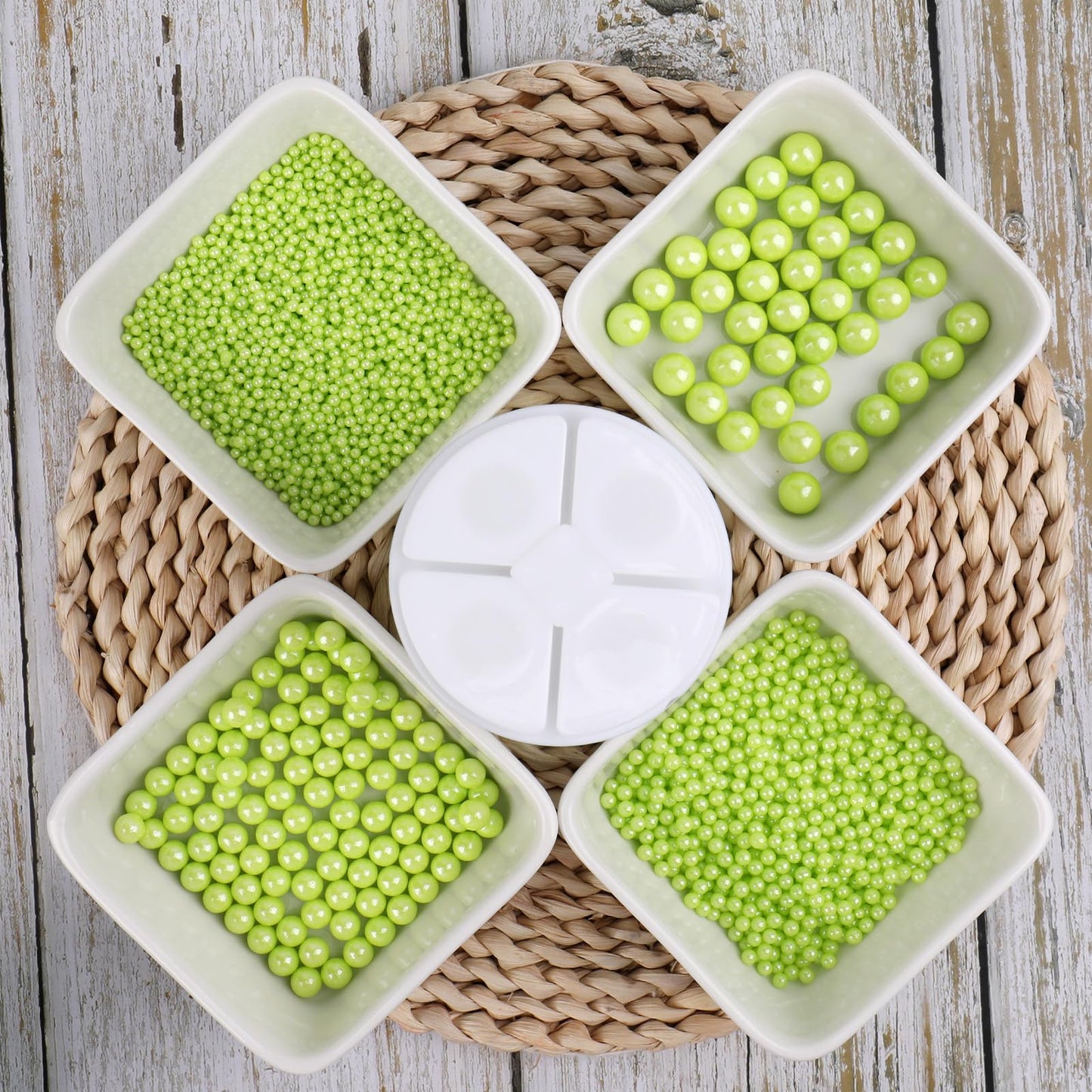 Sprinkles For Cake Decorating, Green Pearl Sprinkles 4 Sizes Mix For Cake Cupcake Cookie Baking Donuts Ice Cream Toppings