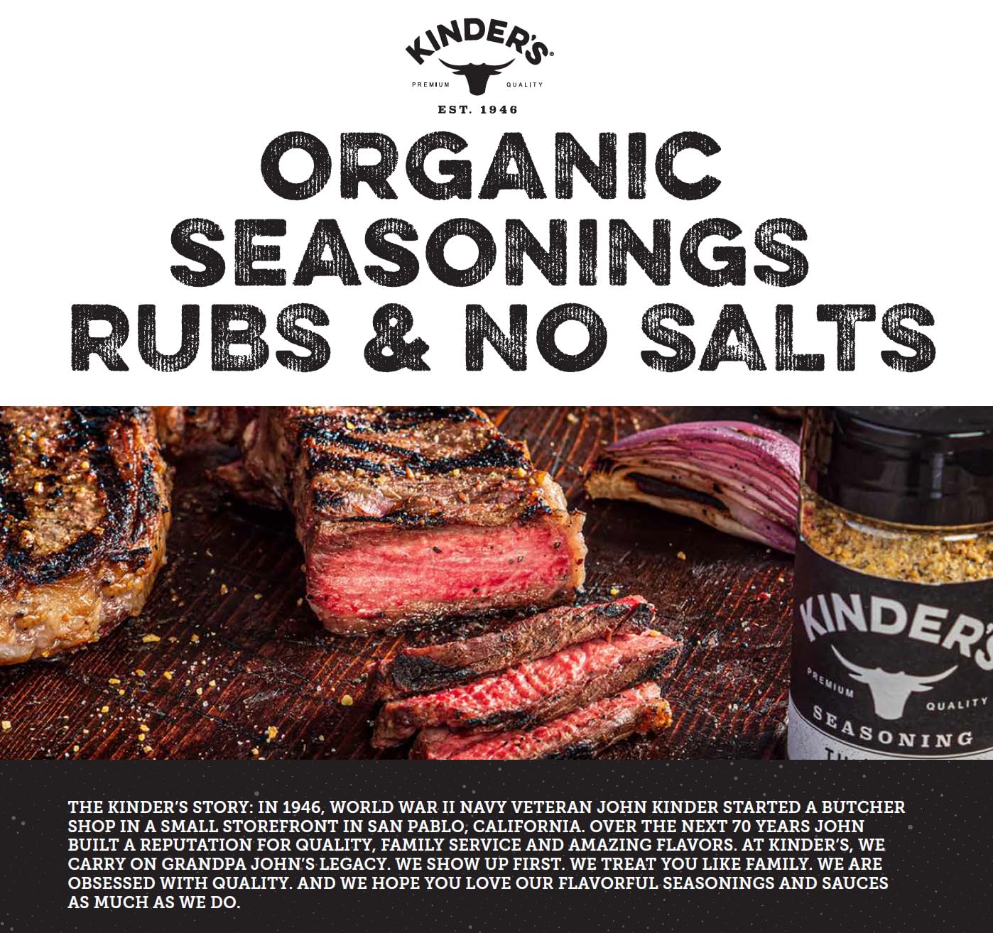 Kinder'S Organic Santa Maria Rub (Cracked Pepper And Herbs), Premium Quality Seasoning, Msg Free And Usda Certified Organic, 2.6