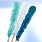 SweetGlob Classic Rock Candy Sticks, Sugar Crystal Lollipops, 18 Count, Frozen Ice Blue & White, Individually Wrapped