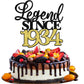 Rsstarxi Cake Topper, Legend Since 1934, Black Gold Glitter, 90th Birthday Decoration, Model XM398