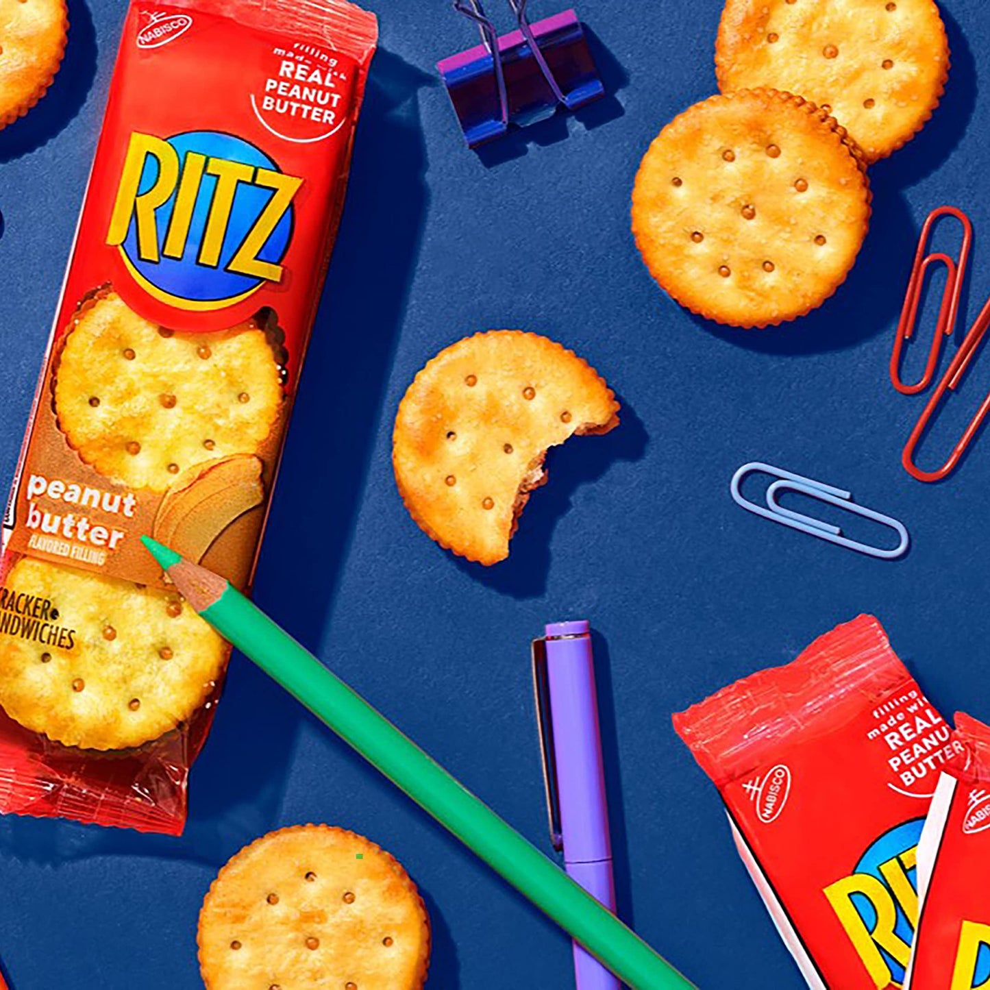 Ritz Peanut Butter Sandwich Crackers, 20 Snack Packs (6 Crackers Per Pack)
