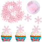 50 Pcs Edible Snowflake Cupcake Toppers Winter Frozen Snowflake Cake Picks Decorations For Snowflake Theme Winter Wonderland Bab