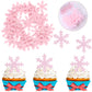 50 Pcs Edible Snowflake Cupcake Toppers Winter Frozen Snowflake Cake Picks Decorations For Snowflake Theme Winter Wonderland Bab