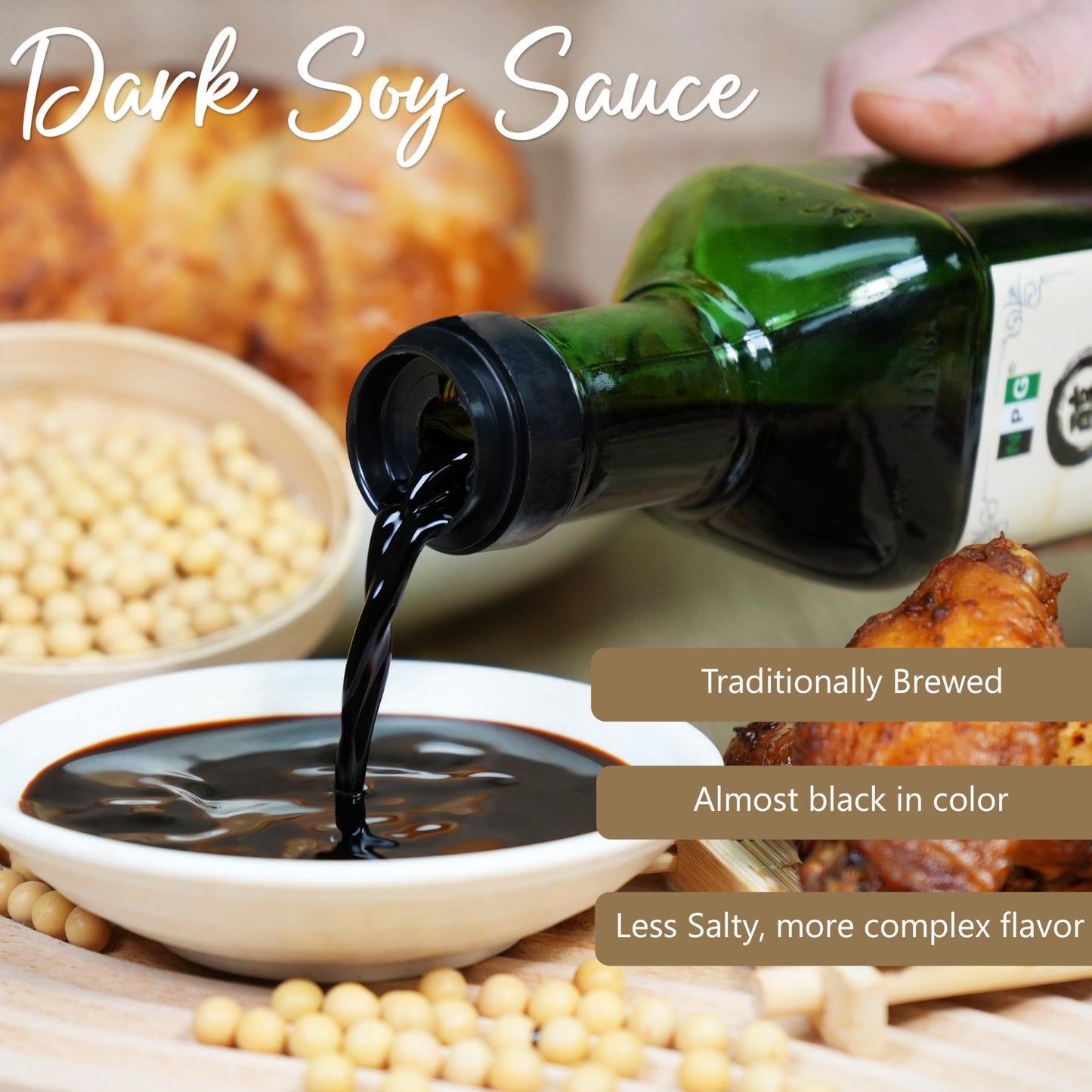 Npg Premium Dark Soy Sauce Set 16.9 Fl Oz (Pack Of 2), Soy Dipping Sauces For Fish, Dumpling, Noodles, And Marinade Meat, Perfec