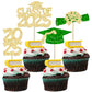 Ephlyn Graduation Cupcake Toppers 36Pcs Glitter Class of 2025 Gold Green Decorations