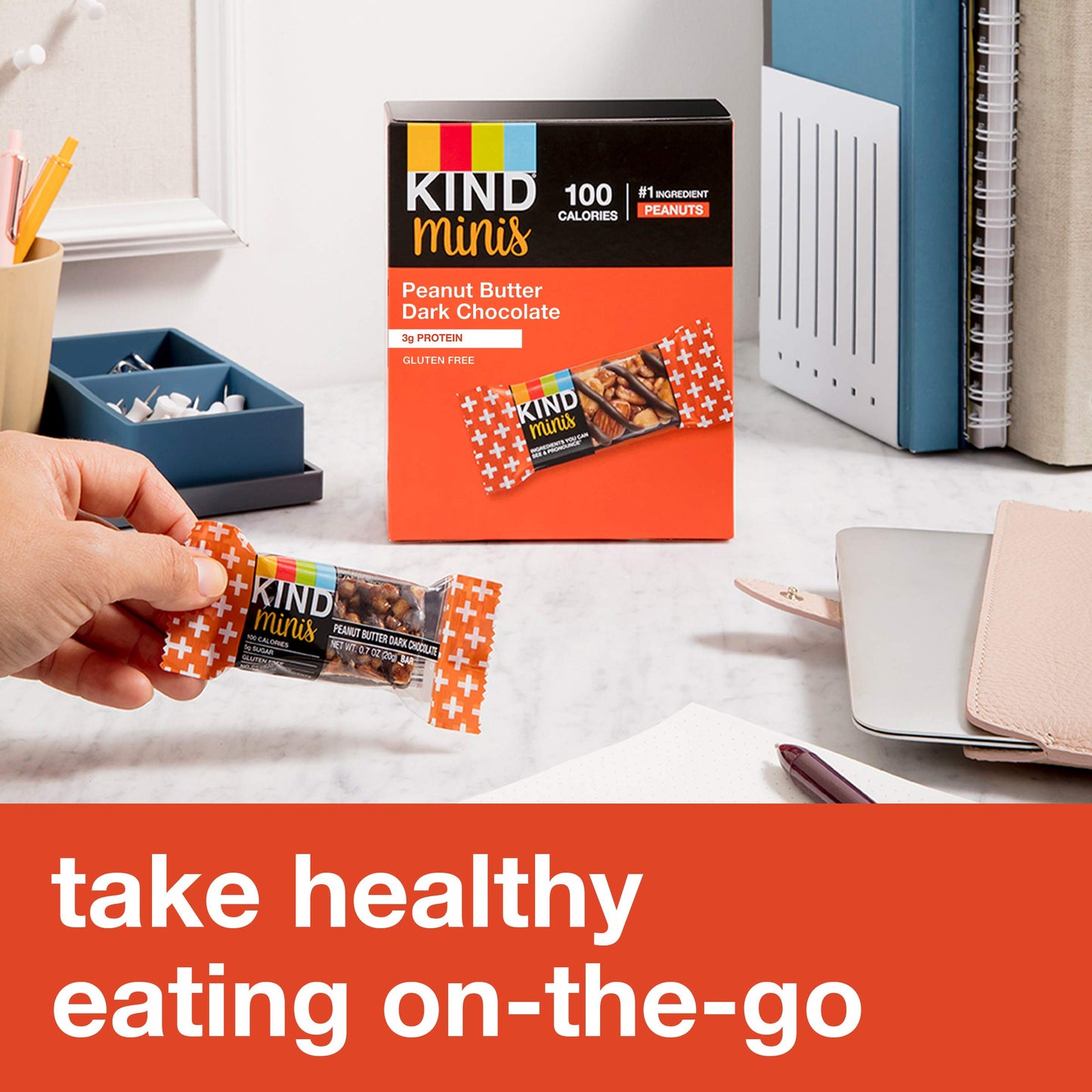 KIND Minis Healthy Snack Bar  Peanut Butter Dark Chocolate  3g Protein  Gluten Free Bars  0.7 OZ  (80 Count)