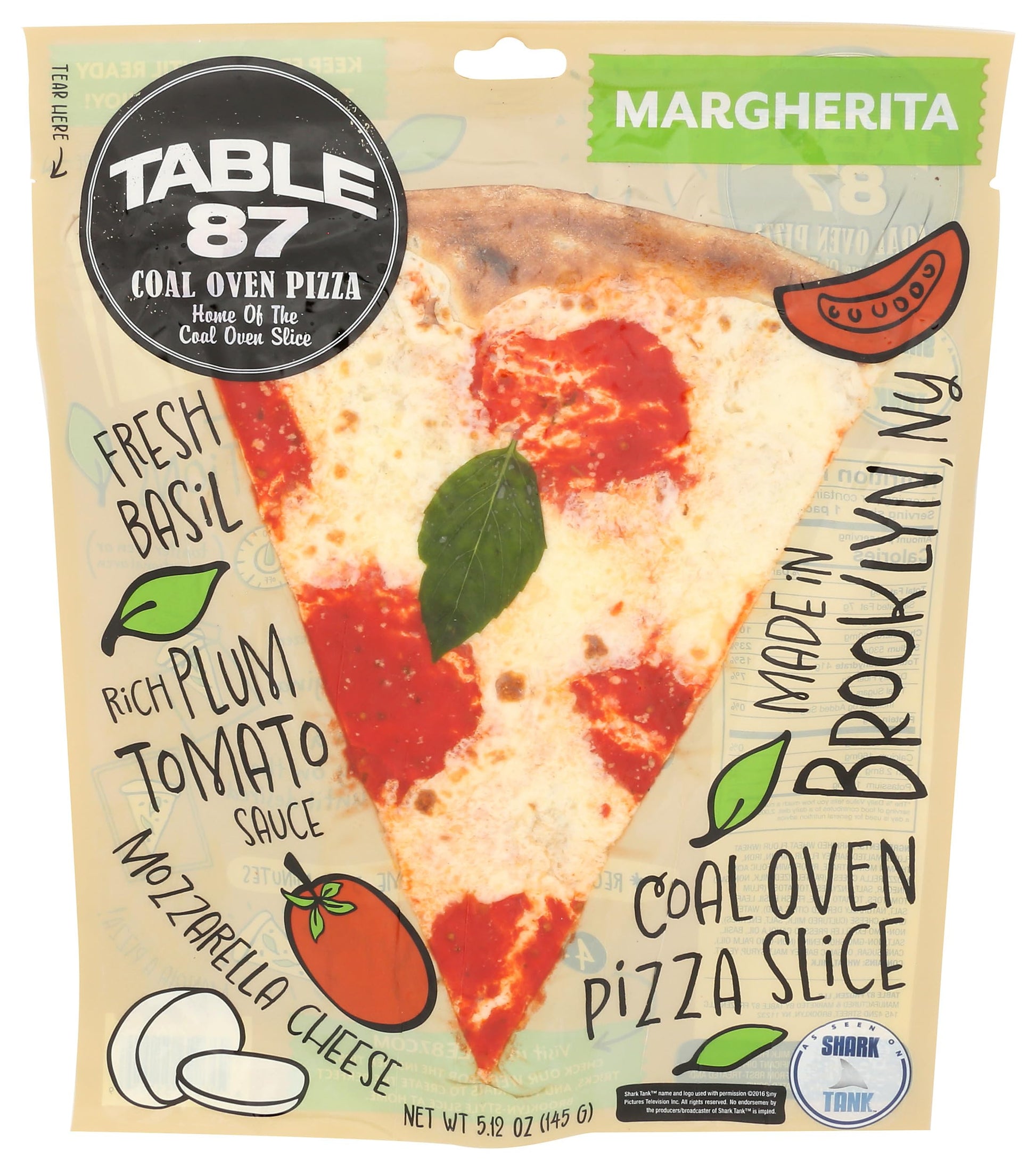 Table 87 Margherita Pizza Slice, 5.12 Oz