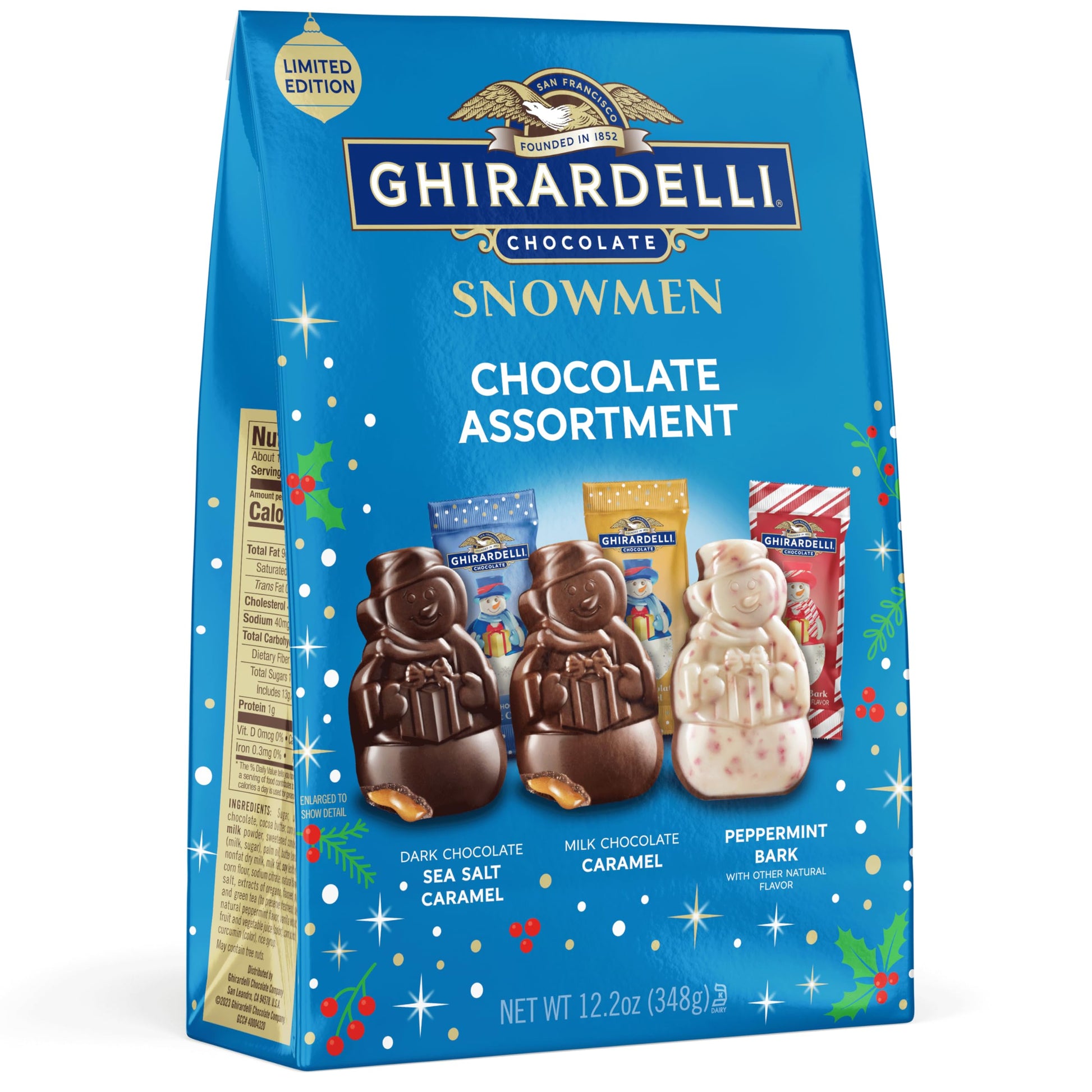Ghirardelli Chocolate Snowmen Assortment, Easter Candy, 15.3 Oz Bag, Pack of 1