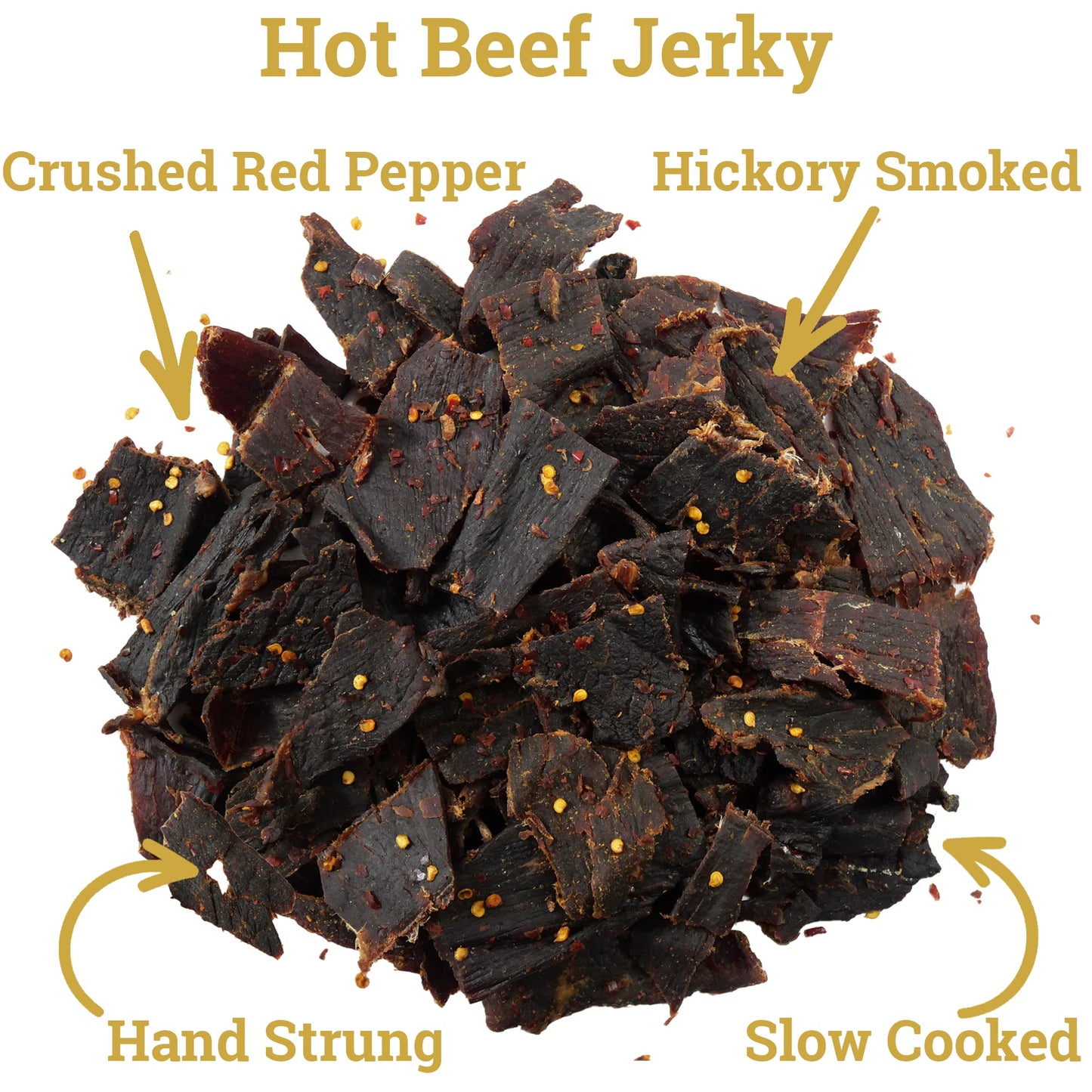Lone Star Beef Jerky - Hot Flavor - 16 Ounce Resealable Bag - High Protein Snack