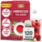 LeafLea Hibiscus Tea Bags, 100% Natural, Caffeine-Free, Vegan, Non-GMO, 120 Bags (Pack of 3)