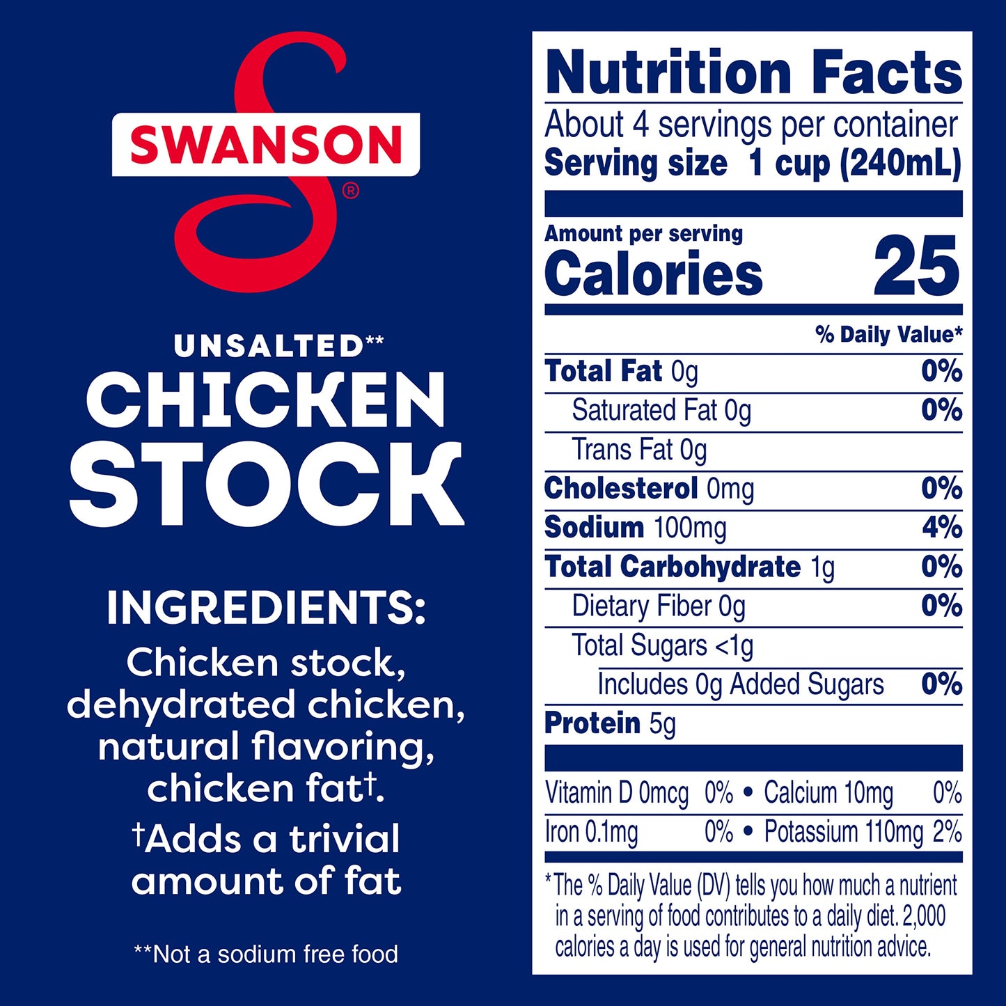 SWANSON S 100% Natural Unsalted Chicken Stock, 32 Oz Carton (Pack of 12)