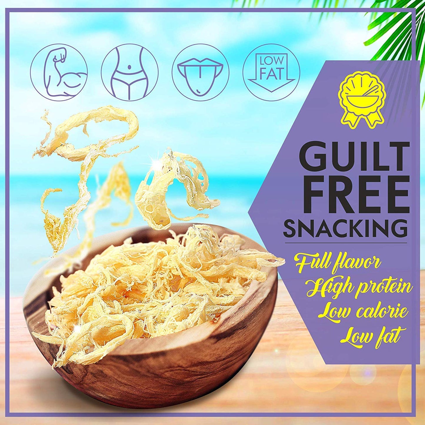 Asia Trans & Co. Saki Ika Dried Cuttlefish Snack - High-Protein, Low-Fat Seafood Jerky - 2.5 oz.
