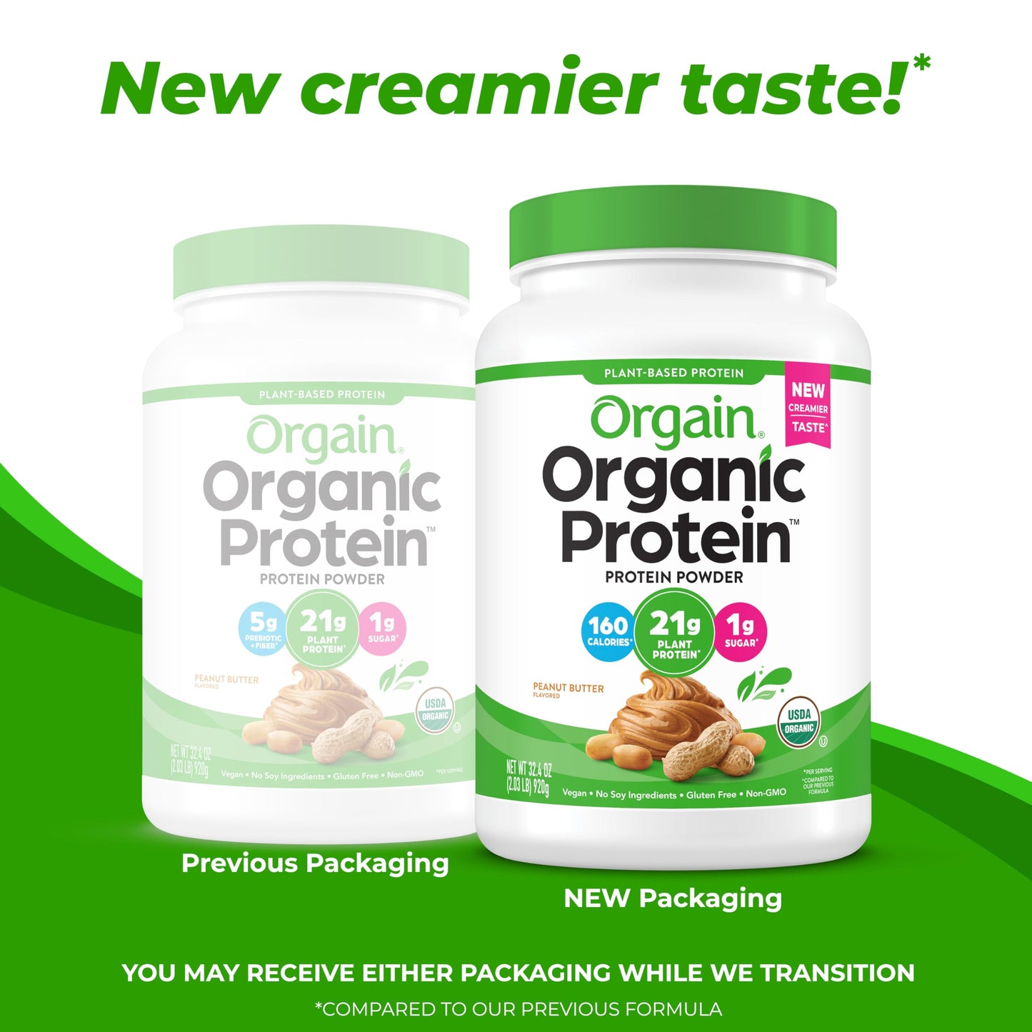 Orgain Organic Vegan Protein Powder, Peanut Butter, 21g Protein, 20 Servings, Model 469317