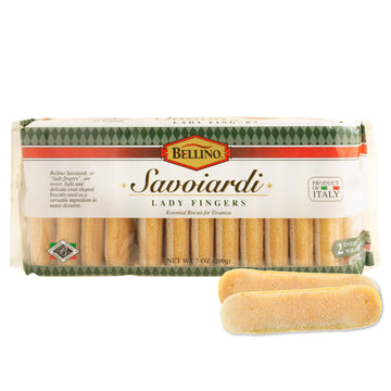 Bellino Savoiardi Lady Fingers Biscuits - Authentic Italian Cookies for Tiramisu Cake  Pastry & Bakery Desserts  Coffee Biscuits & Italian Snacks - Non-GMO - 7 Ounce