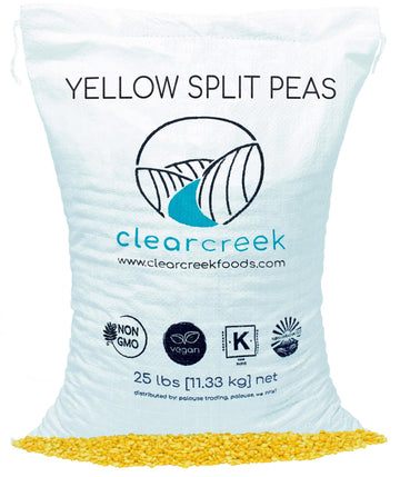 Certified Glyphosate Residue Free Yellow Split Peas | 25 lb Bag | Non-GMO | Kosher | Vegan | Dried | High in Fiber and Protein |