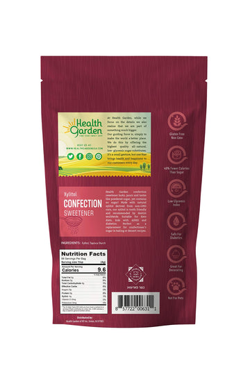 Health Garden Birch Xylitol Confection Sweetener - Non GMO - Kosher - Made in the U.S.A. - Keto Friendly (14 oz)