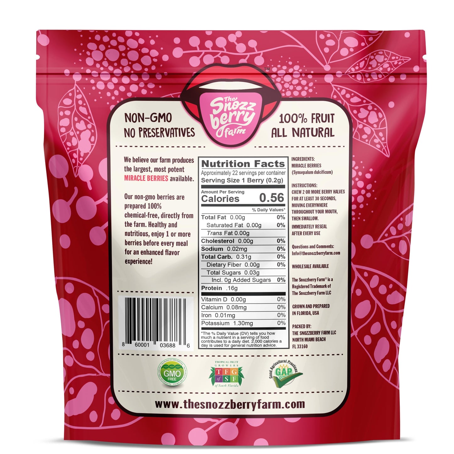 THE SNOZZBERRY FARM   Berries | Freeze-dried Berry Halves | 0.25 Ounce Pack | Grown in the USA