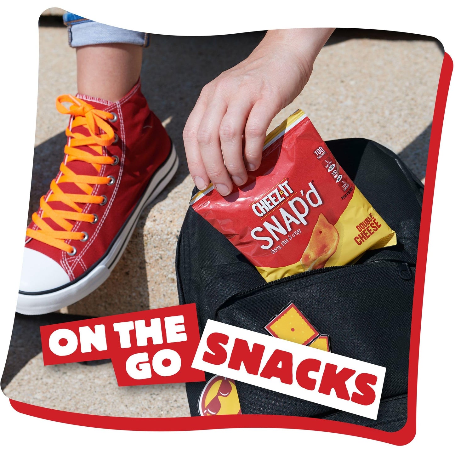 Cheez-It Snapd Cheese Cracker Chips, Thin Crisps, Lunch Snacks, Double Cheese, 9oz Bag (12 Packs)
