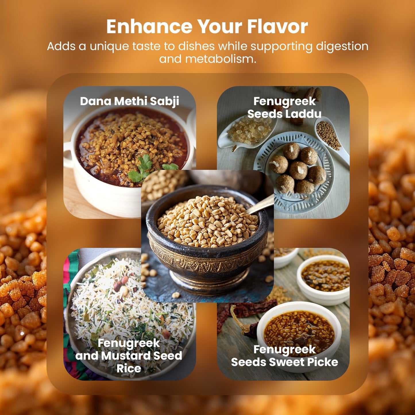 Simply Staples Organic Fenugreek Seeds, Whole Methi, 16 oz, USDA Organic, Non-GMO, Natural Spice for Cooking and Wellness