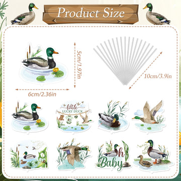 Mallard Duck Baby Shower Decorations - Joybileefun 40Pcs One Lucky Duck Birthday Decorations Cupcake Toppers Hunting Birthday Pa