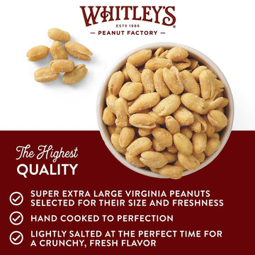 Whitleys Salted Virginia Peanuts - Super Extra Large 'Home Cooked' Virginia Peanuts (32 Ounce Tin)
