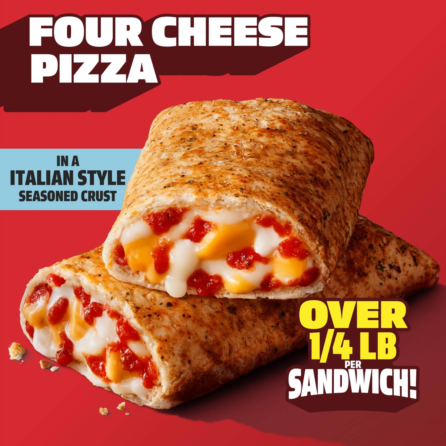Hot Pockets Four Cheese Pizza, Pizza Pockets, Pizza Snacks, Frozen Air Fryer Snacks, 9g Protein, Frozen Sandwiches, 4-Pack