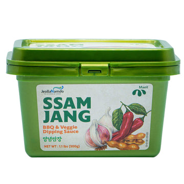 Mild Ssamjang Seasoning Sauce [ Korean Pantry ] Spicy Savory Jang Sauce with Fermented Soybean and Peppers, Perfect for Dipping [ JRND Foods] 500g