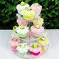 Global Sugar Art Summer Blossom, Roses And Leaves Edible Sugar Cake & Cupcake Flowers, Assorted Colors, Small Unwired, 42 Count