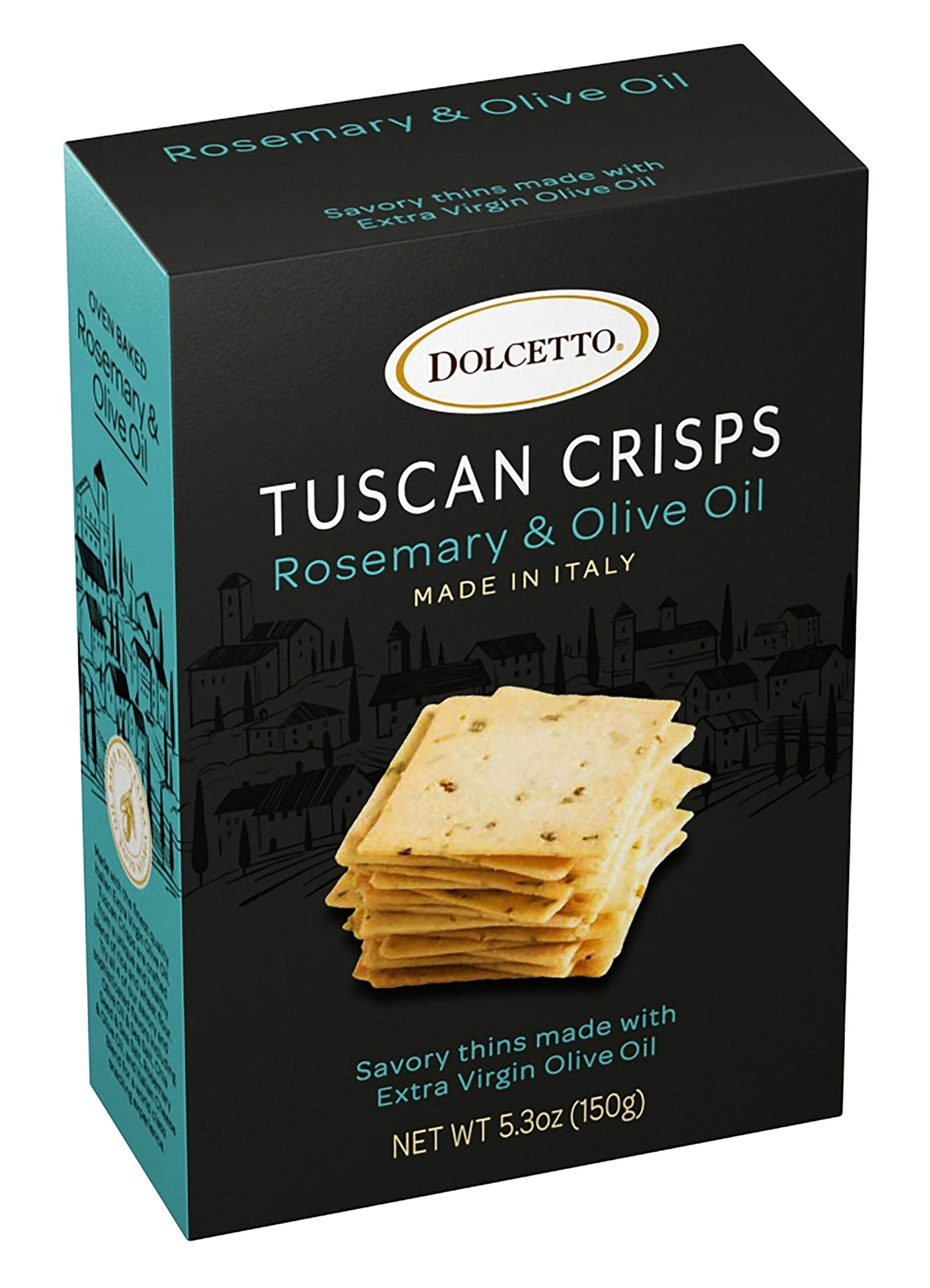 dolcetto Tuscan Crisps - Rosemary & Olive Oil | 5.3oz Boxes | Pack Of 6