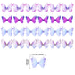 24Pcs Lively 3D Butterfly Cupcake Toppers Double Layer Butterfly Decorations For Girls Women'S Happy Birthday Wedding Party Cake