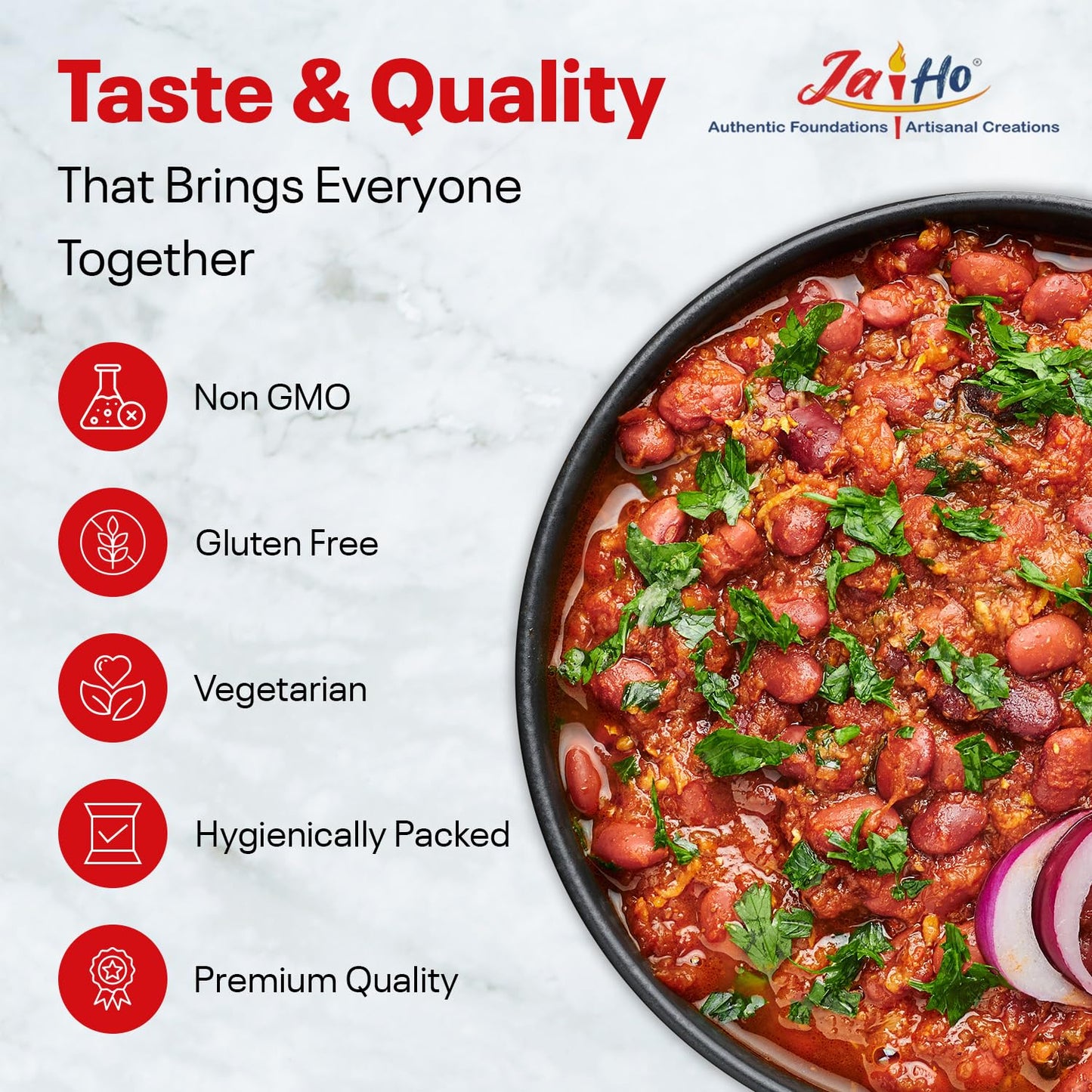Jai Ho Organic Rajma Chitra Kidney Beans, 4 lb, USDA Organic, Non-GMO, Chemical-Free, Premium Quality