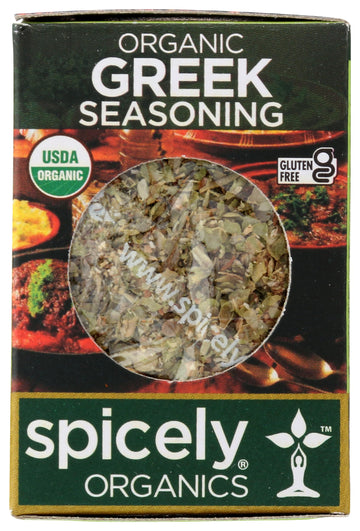 Spicely Organic Seasoning Greek 0.20 Ounce Ecobox Certified Gluten Free