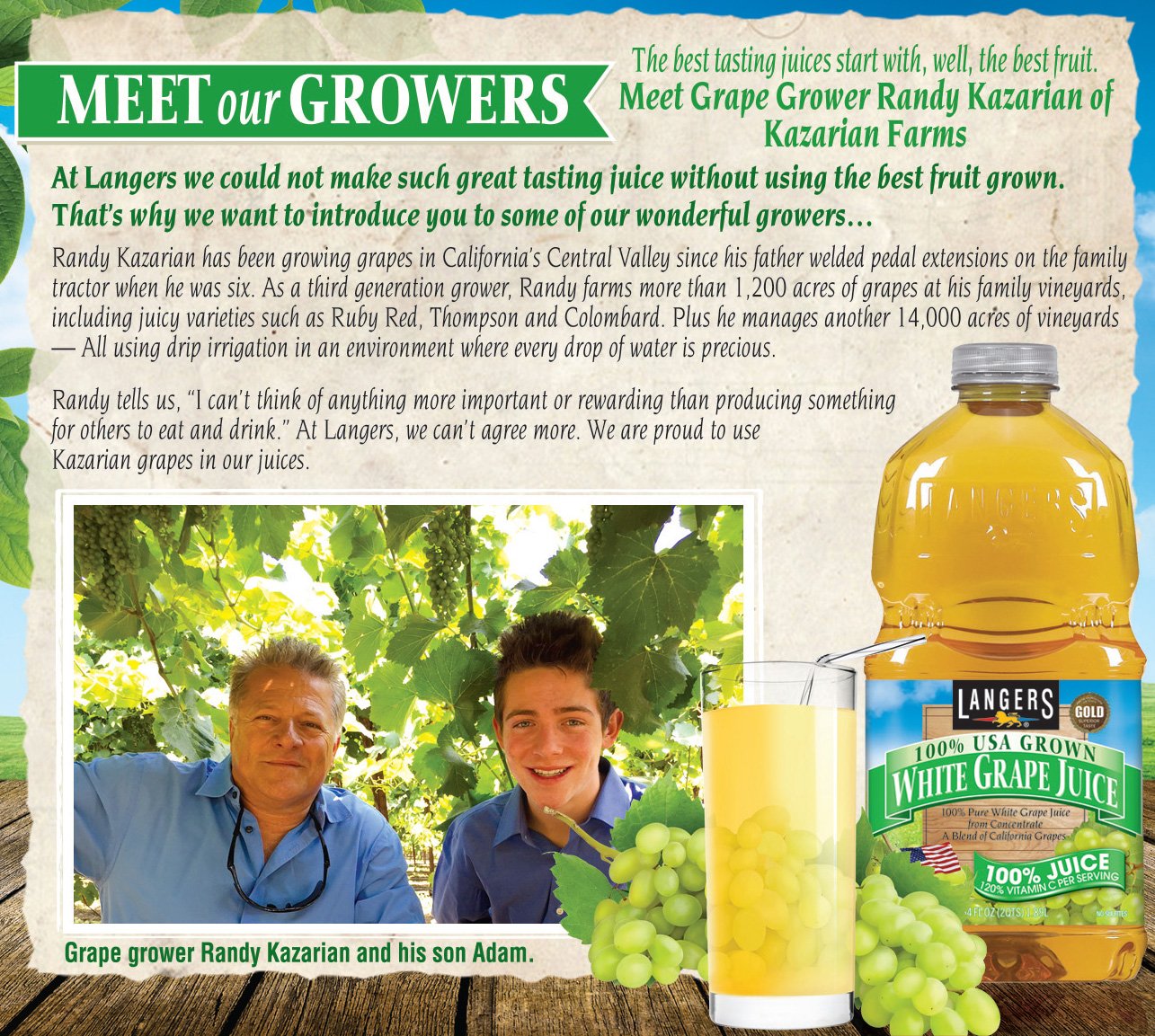 Langers White G  Juice with Vitamin C, 64 Fl Oz, Pack of 8
