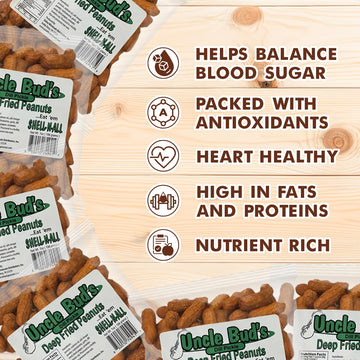 Jerky-n-Spice Uncle Buds Dill Pickle Deep Fried Peanuts - 6-Pack, High-Protein Snack, Salted, Made in the USA, 7x7x7 inches