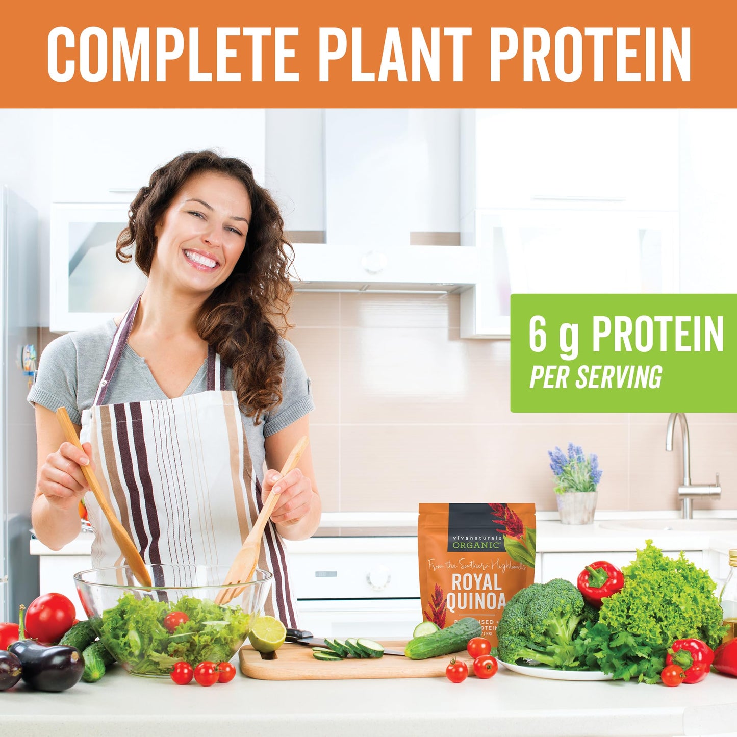 Viva Naturals Organic Quinoa - Gluten Free Vegan Complete Protein - 24 oz (1.5 lb) - USDA Organic, Non-GMO