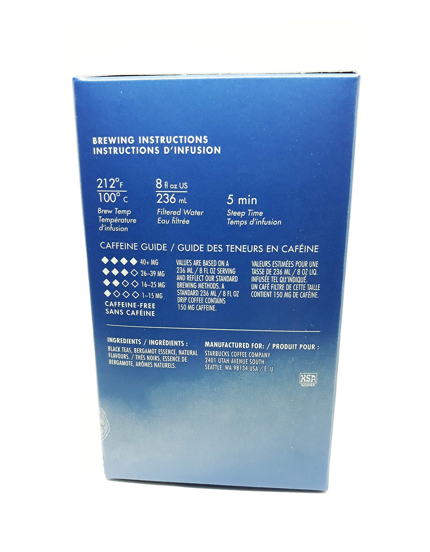 Teavana Earl Grey Tea, 24 Count Box - Premium Grey Tea Blend for a Refreshing Beverage Experience