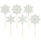 Gyufise 36 Pack Snowflake Cupcake Toppers Silver Glitter Winter Frozen Theme Cupcake Picks Baby Shower Kids Birthday Party Chris