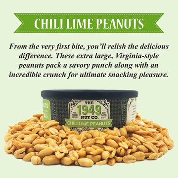 The 1949 Nut Co. Chili Lime Virginia Peanuts, Oil Roasted, Spicy, Extra-Large, 20 oz Can