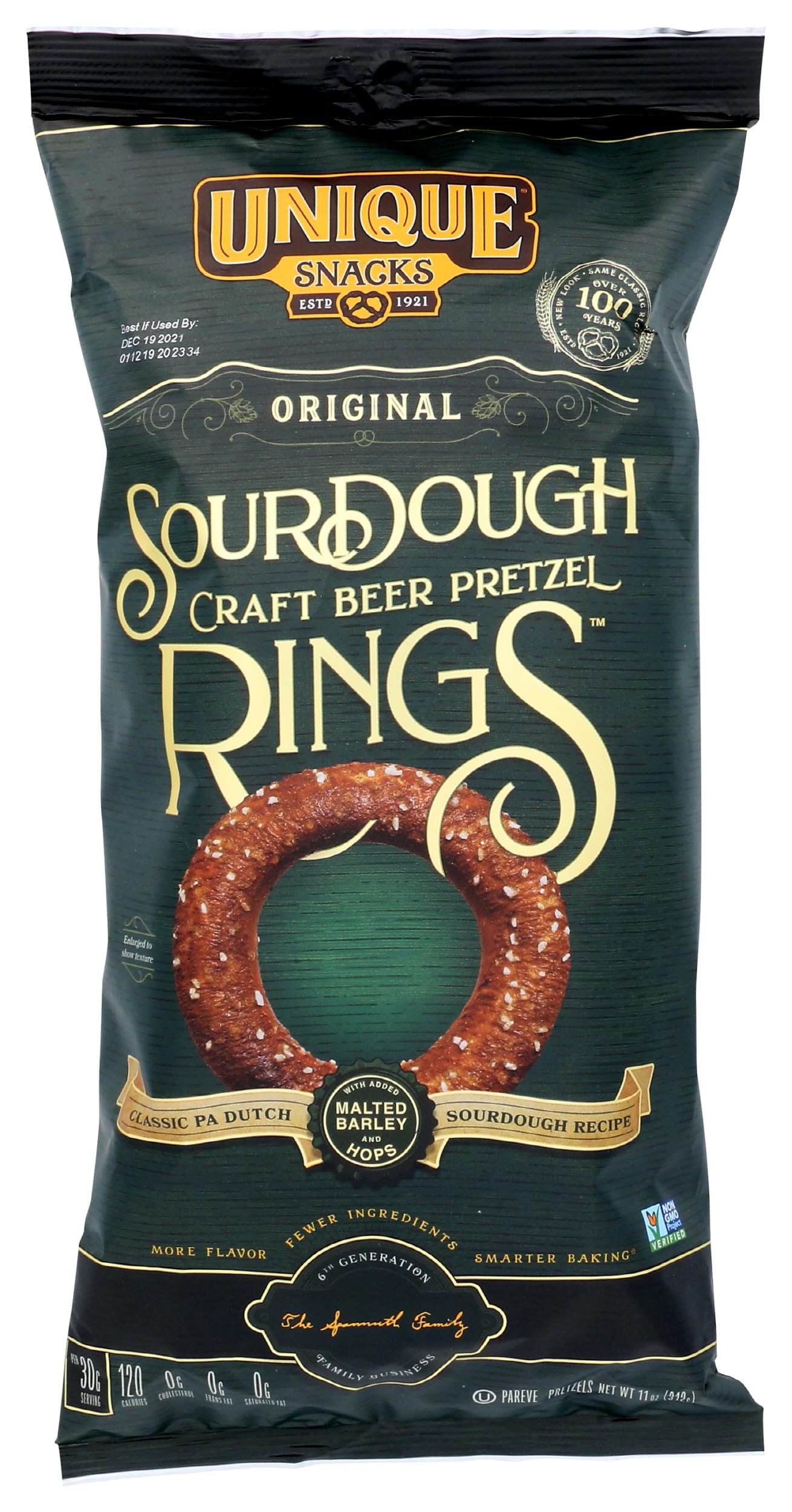 Unique Snacks Sourdough Craft Beer Pretzel Rings, 11 Ounce, Pack of 1