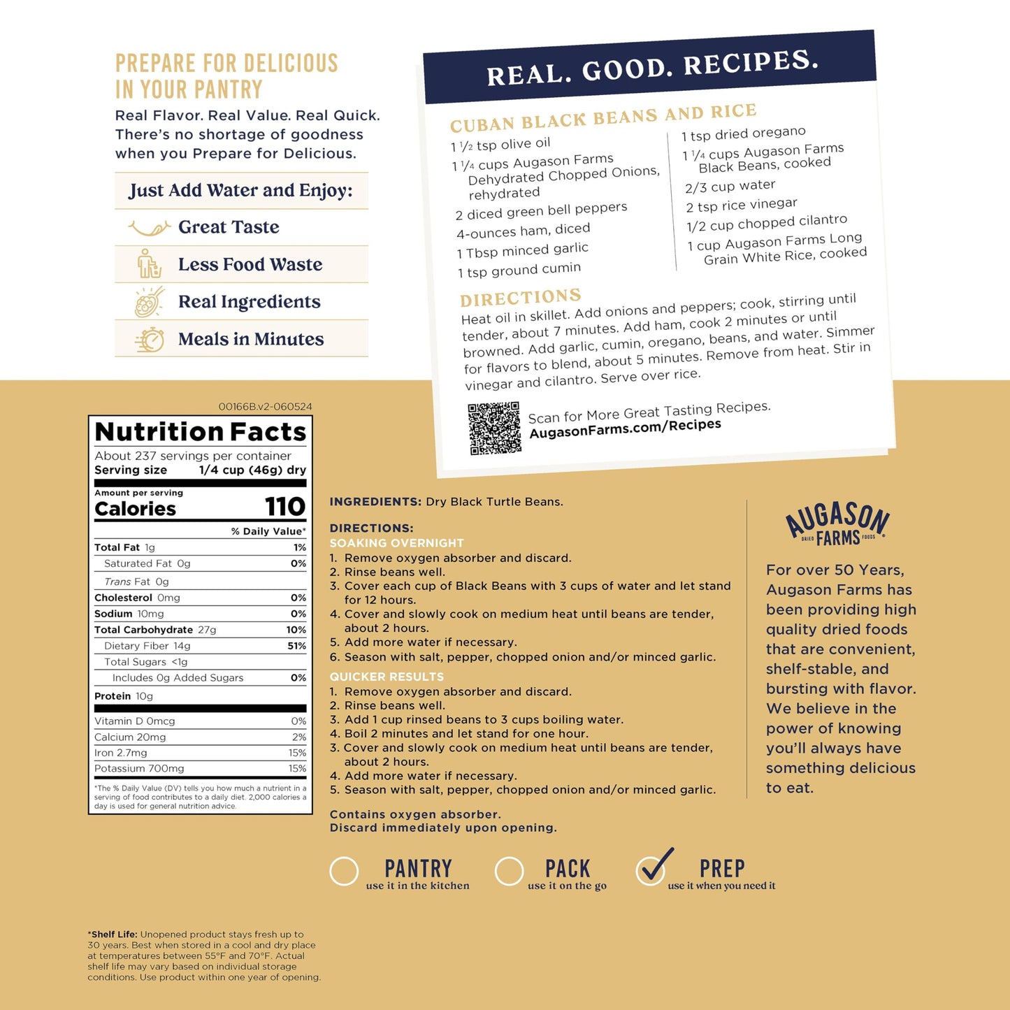 Augason Farms Long Grain White Rice 4-Gallon Pail, Emergency Food Supply, Everyday Meals, 242 Servings