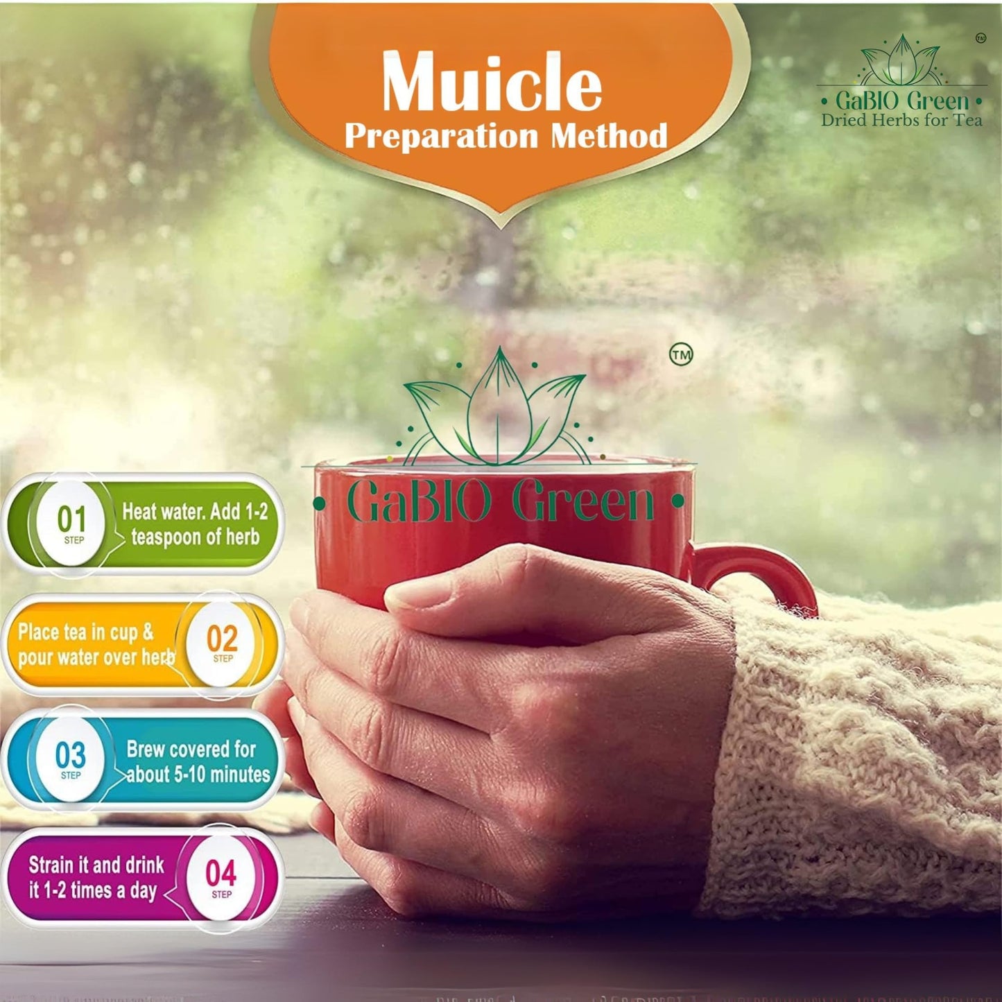 Gabio Green Muicle Mexican Honeysuckle Tea, 2 oz - 100% Natural Herbal Infusion for Wellness