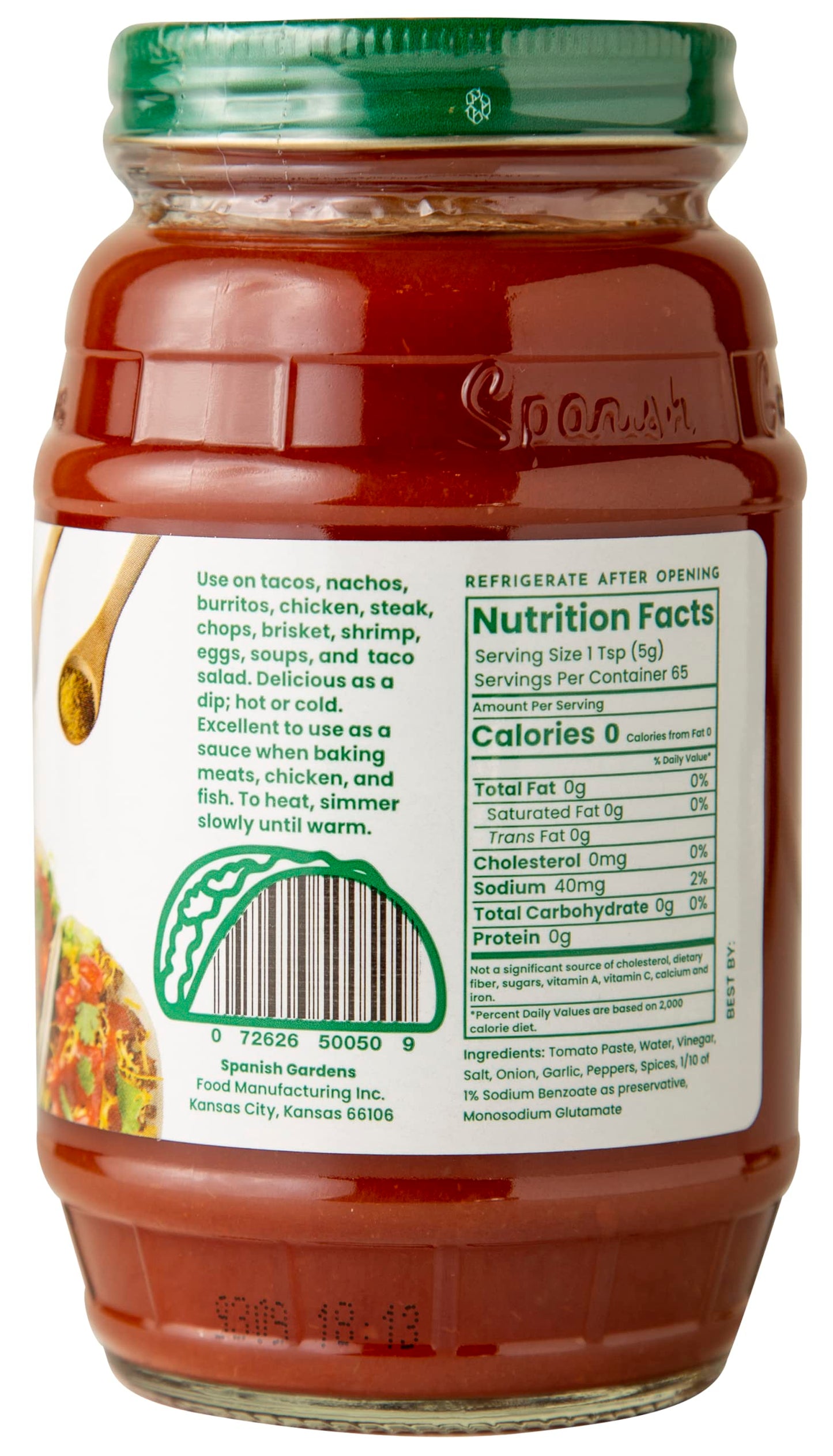Spanish Gardens Mild Taco Sauce (6 Pack) - Mild Sauce for Authentic Mexican Food - Original Family Recipe for Tex Mex Food (11.5