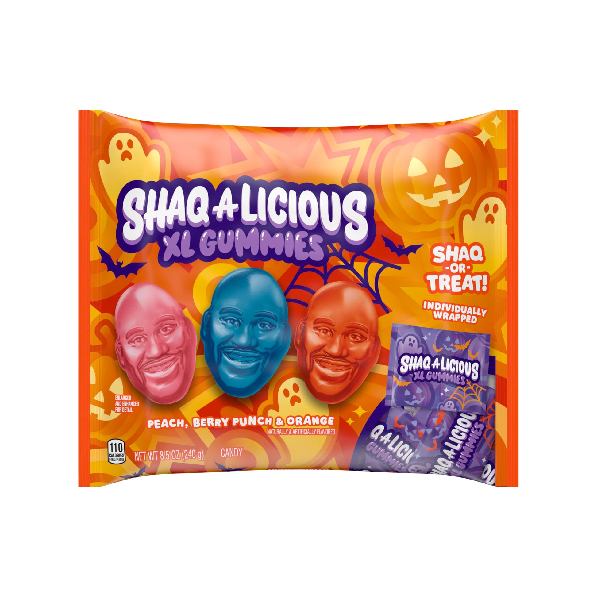 SHAQ-A-LICIOUS XL Gummies Original Flavor, Assorted Chewy Candy, 8.5 oz Snack Size Bag