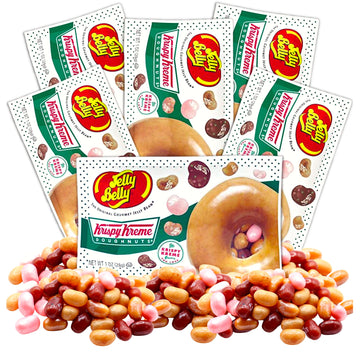 Sweetzo - Krispy Kreme Jelly Beans Candy Single Serving Bags, Assorted Donut Flavored Chewy Candies and Fat Free Treats, Jelly B